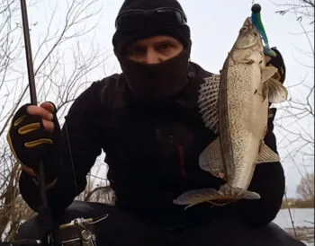 Рибалка спіймав п'ять судаків на Десні, незважаючи на примхи природи