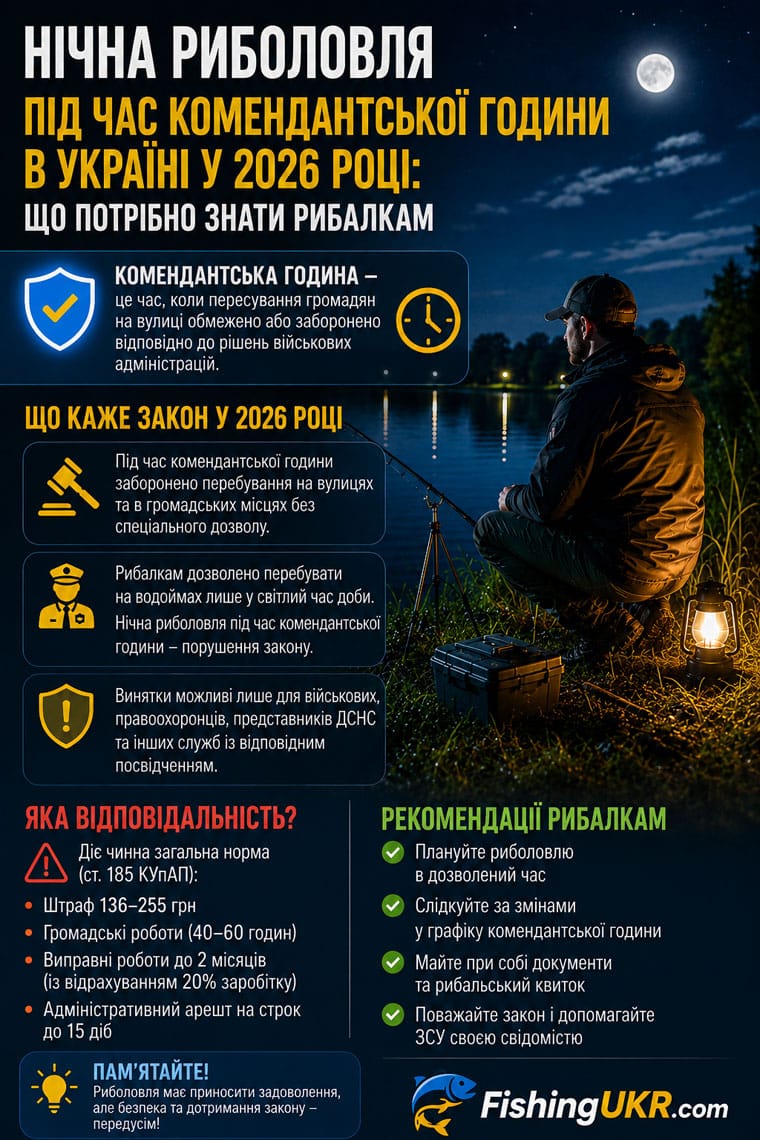 Нічна риболовля під час комендантської години в Україні