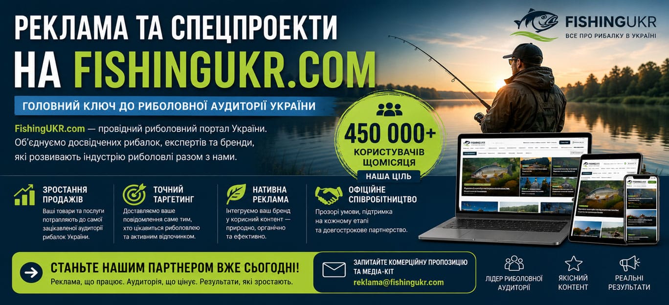 Реклама на рибальському сайті FishingUKR.com
