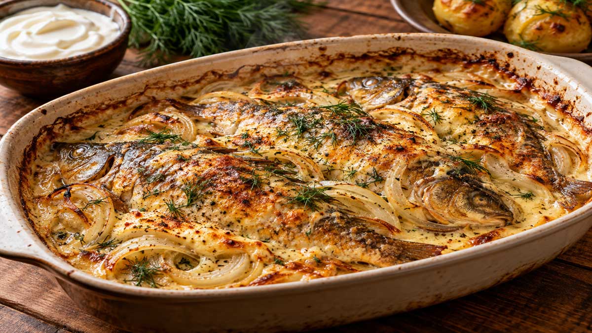 Карася не жарю кусками: запекаю с луком и сметаной - получается мягким и сочным