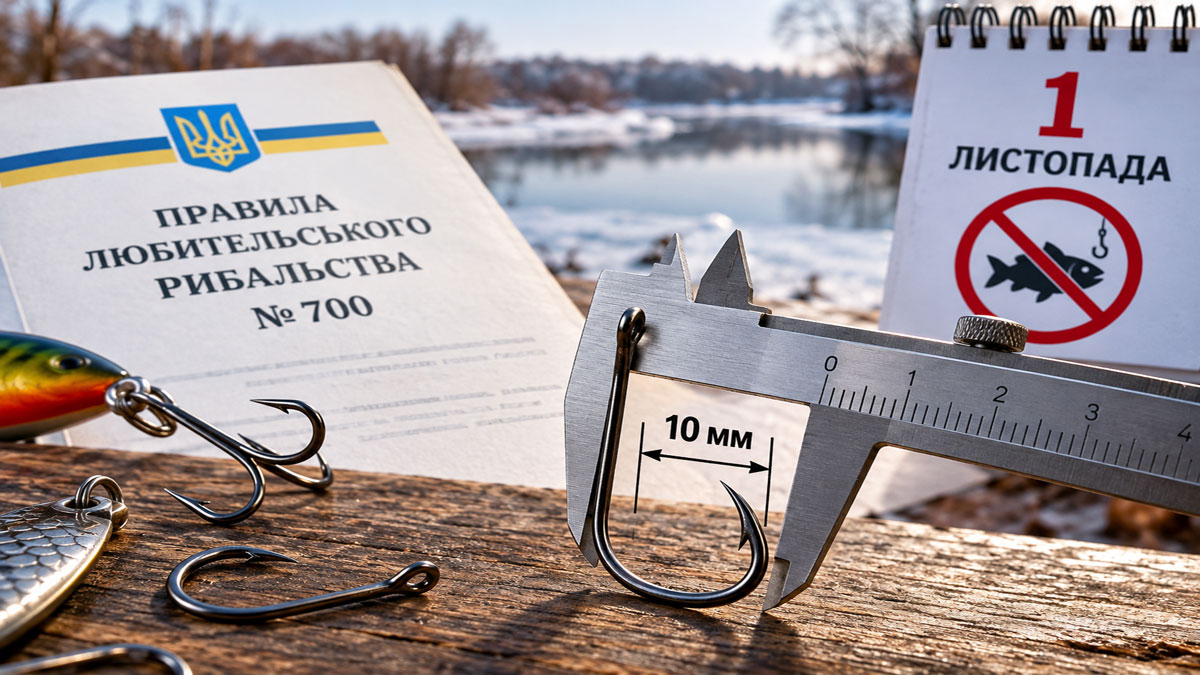 Запрет крючков больше 10 мм в Украине: когда действует ограничение